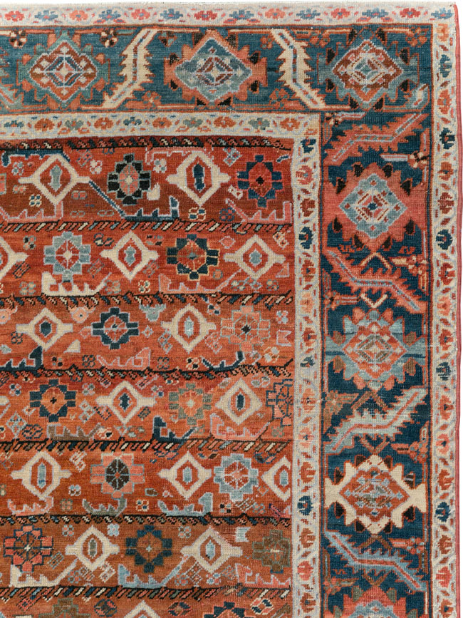 Antique Persian Heriz Room Size Carpet, No.31103 - Staging