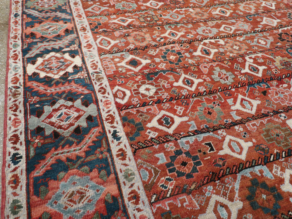 Antique Persian Heriz Room Size Carpet, No.31103 - Staging