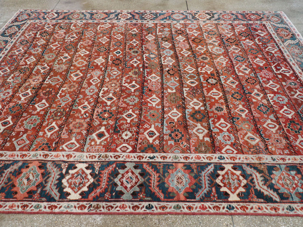 Antique Persian Heriz Room Size Carpet, No.31103 - Staging