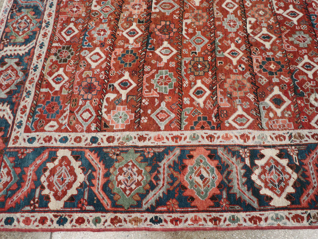 Antique Persian Heriz Room Size Carpet, No.31103 - Staging