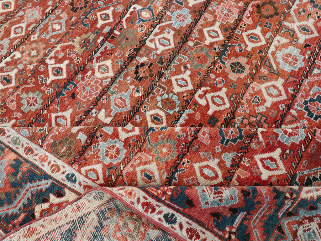 Antique Persian Heriz Room Size Carpet, No.31103 - Staging