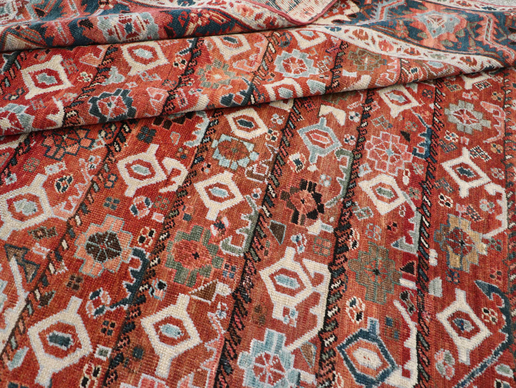 Antique Persian Heriz Room Size Carpet, No.31103 - Staging