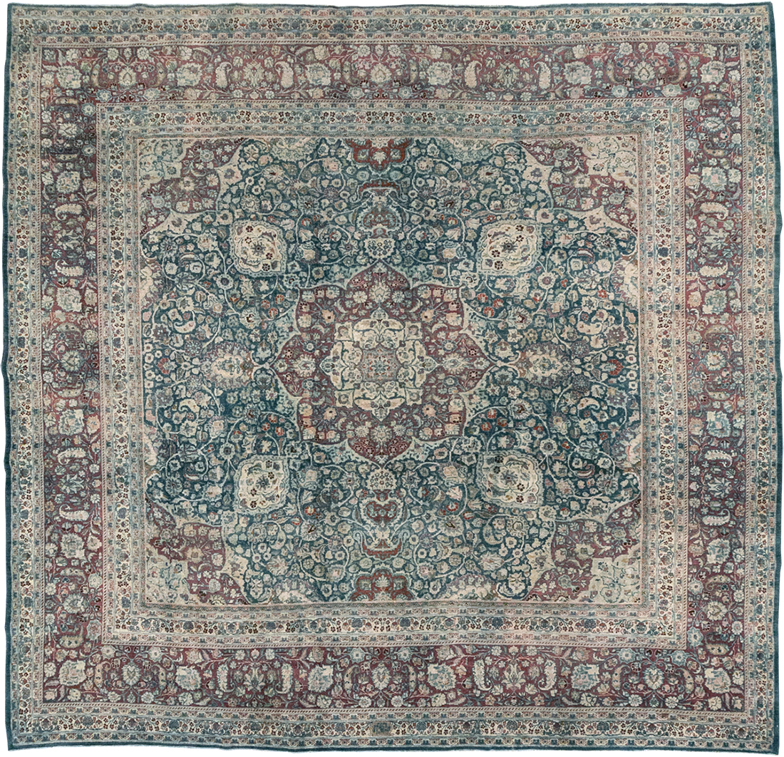 Antique Persian Mashad Large Room Size Carpet, No.31105 - Staging