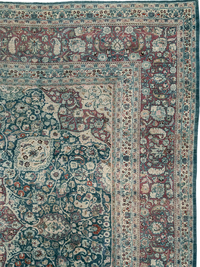 Antique Persian Mashad Large Room Size Carpet, No.31105 - Staging