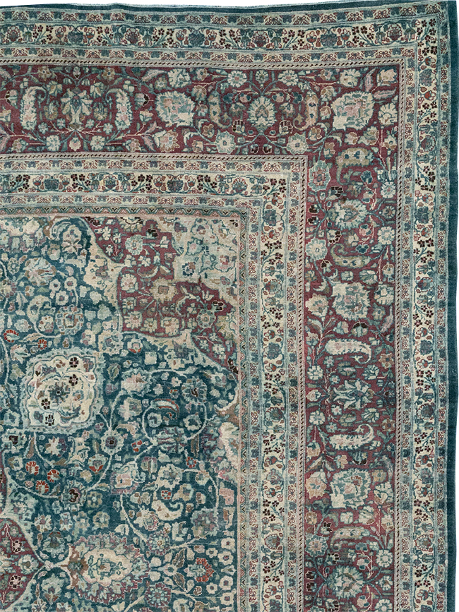 Antique Persian Mashad Large Room Size Carpet, No.31105 - Staging