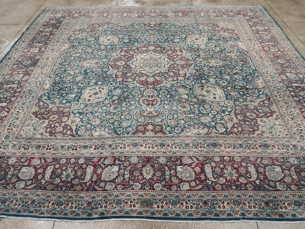 Antique Persian Mashad Large Room Size Carpet, No.31105 - Staging