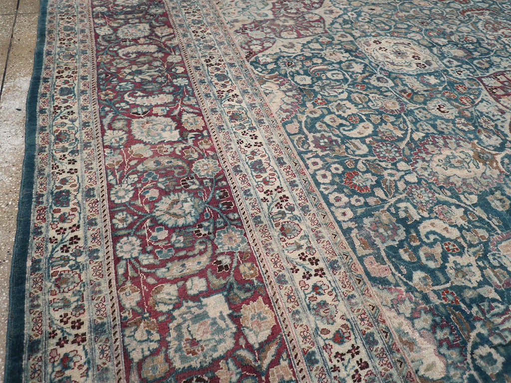 Antique Persian Mashad Large Room Size Carpet, No.31105 - Staging