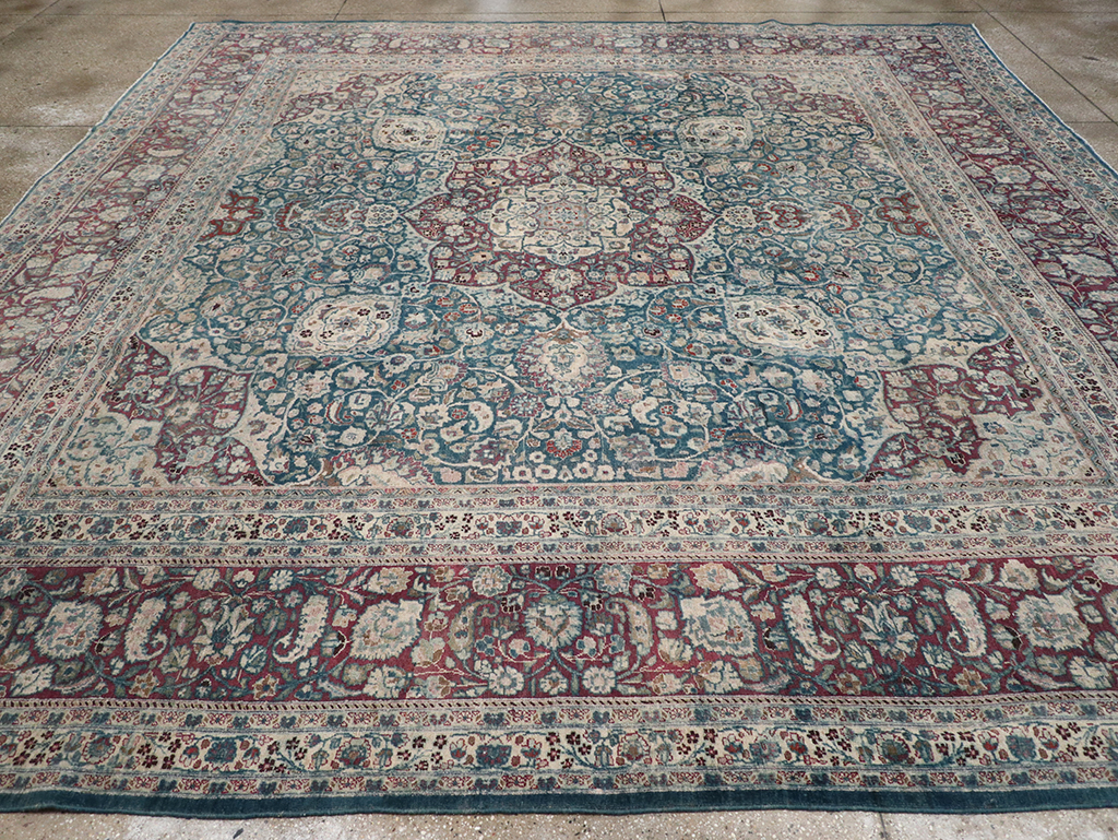 Antique Persian Mashad Large Room Size Carpet, No.31105 - Staging