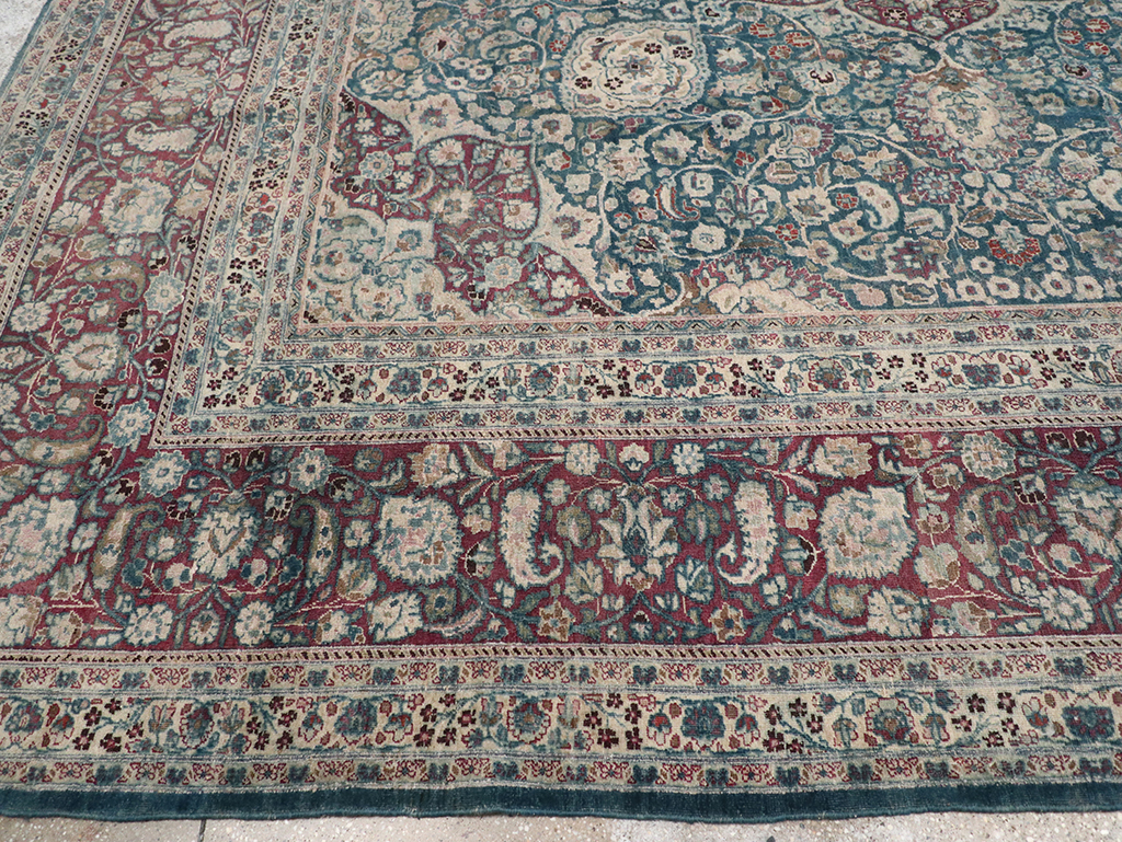 Antique Persian Mashad Large Room Size Carpet, No.31105 - Staging