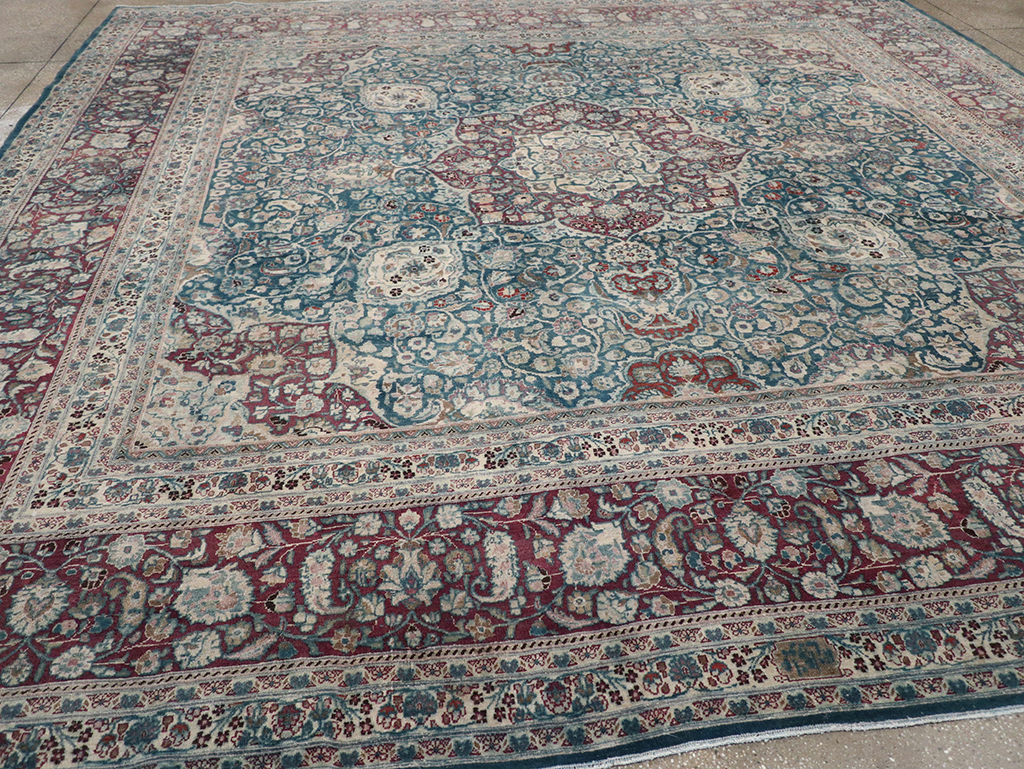 Antique Persian Mashad Large Room Size Carpet, No.31105 - Staging