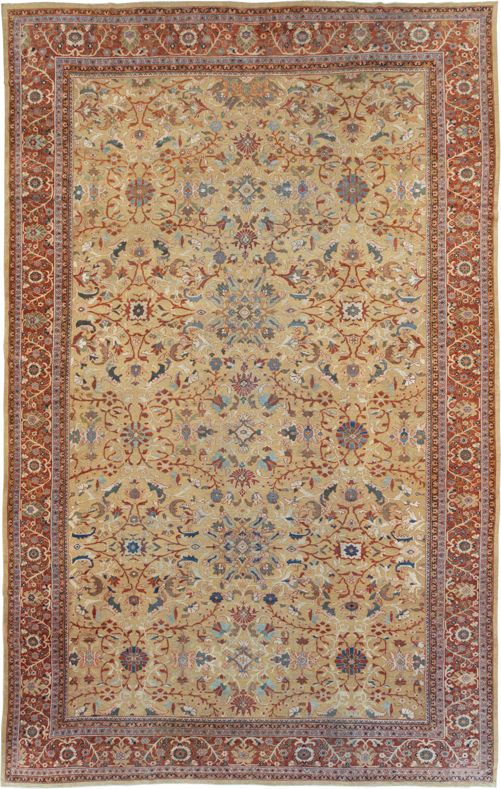 Antique Persian Mahal Oversize Carpet, No.31106 - Staging