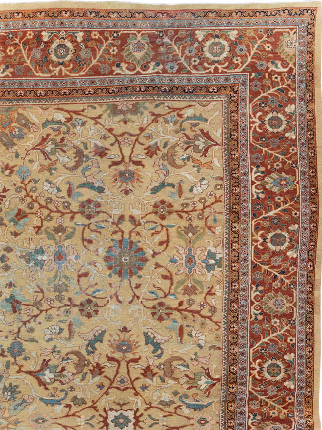 Antique Persian Mahal Oversize Carpet, No.31106 - Staging