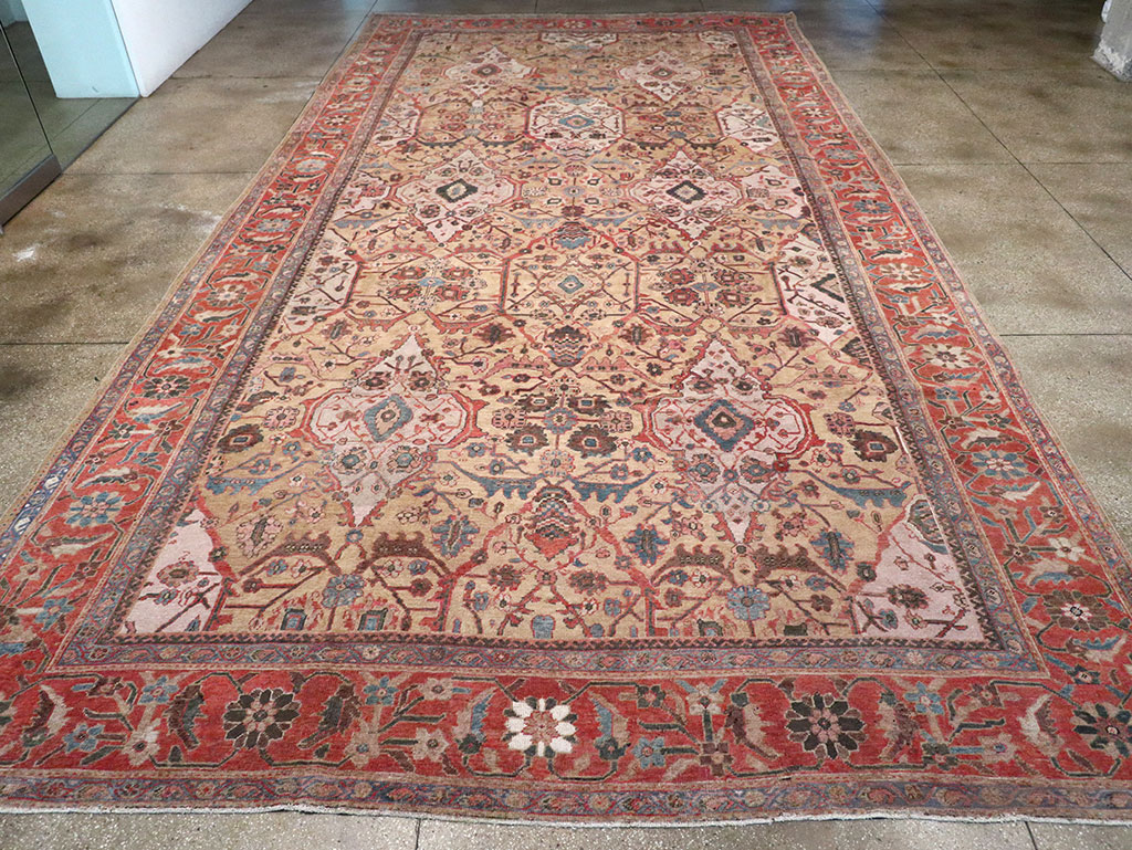 Antique Persian Sultanabad Oversize Carpet, No.31109 - Staging