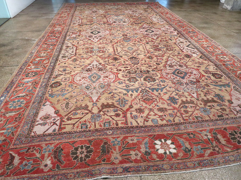 Antique Persian Sultanabad Oversize Carpet, No.31109 - Staging