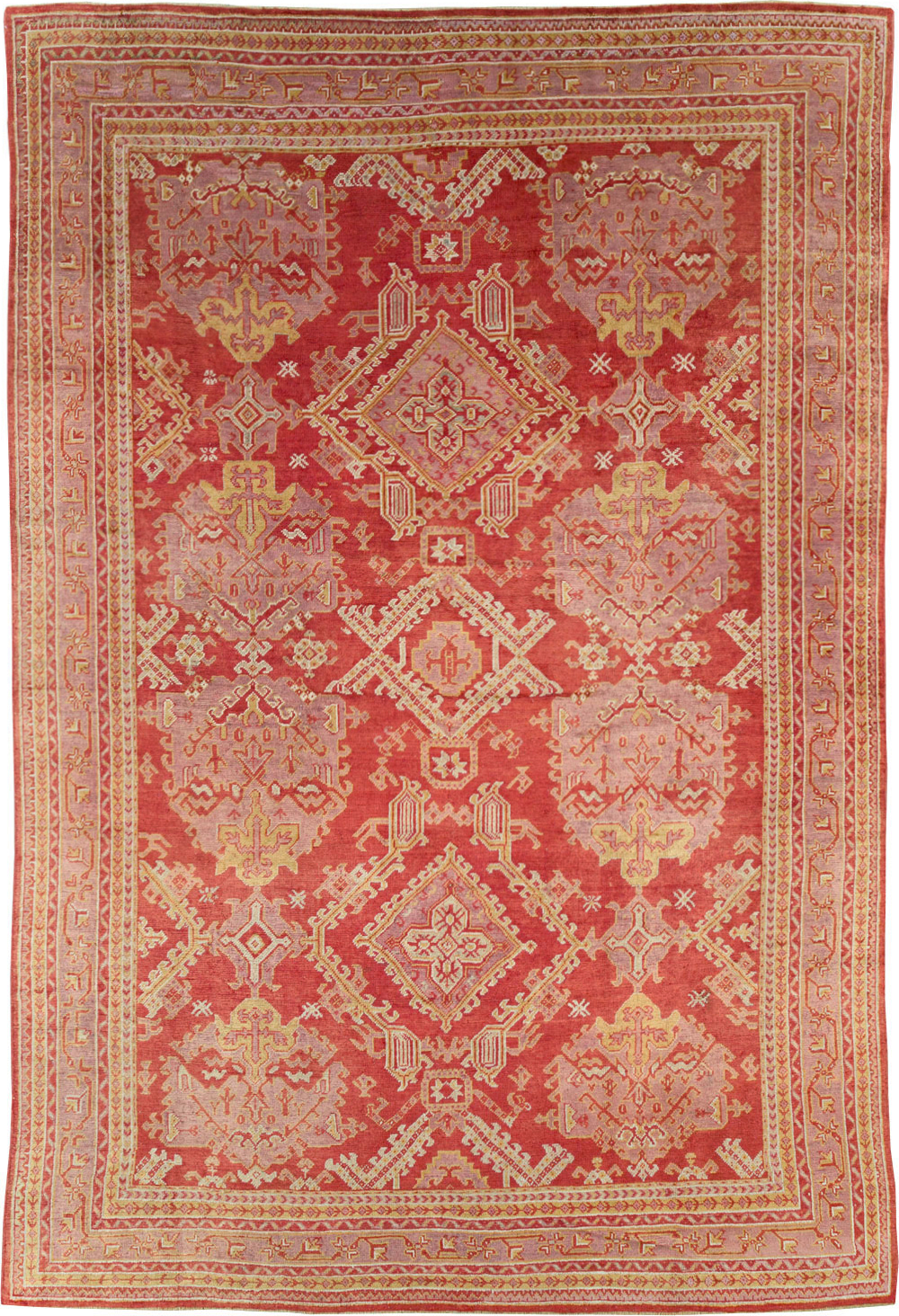 Antique Turkish Oushak Large Carpet, No.31111 - Staging