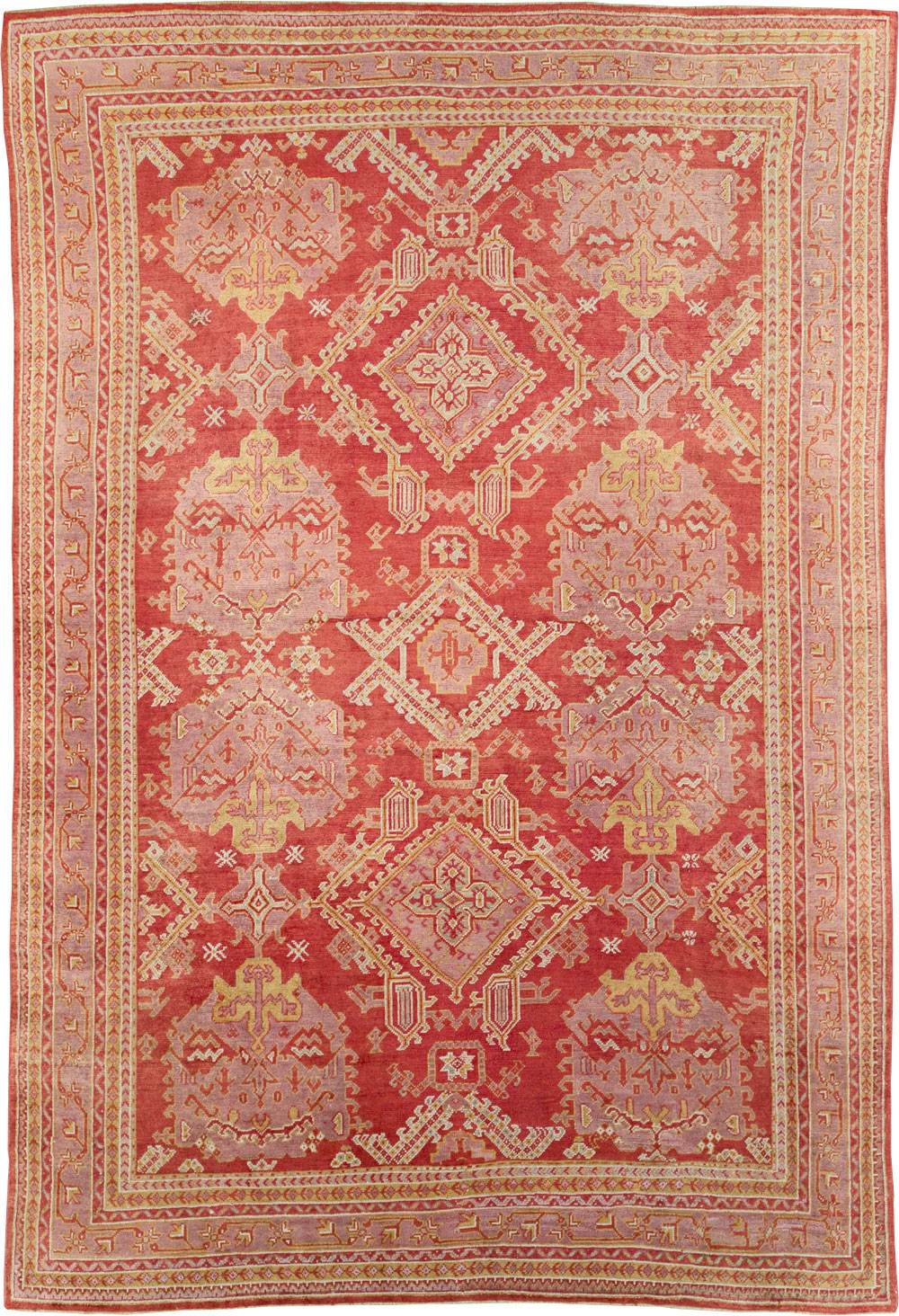 Antique Turkish Oushak Large Carpet, No.31111 - Staging