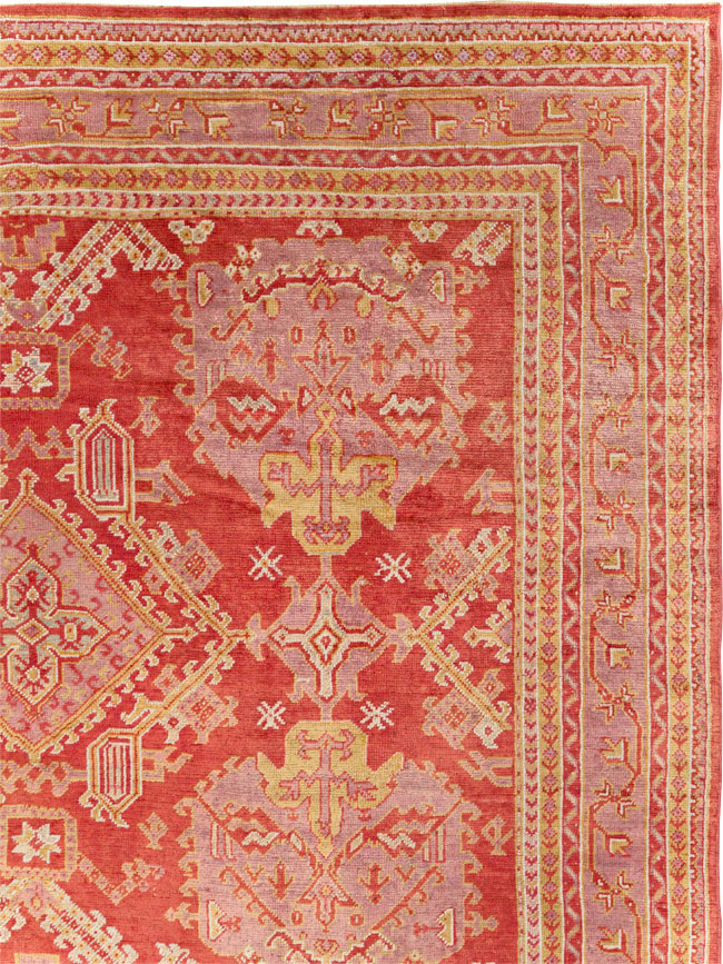 Antique Turkish Oushak Large Carpet, No.31111 - Staging