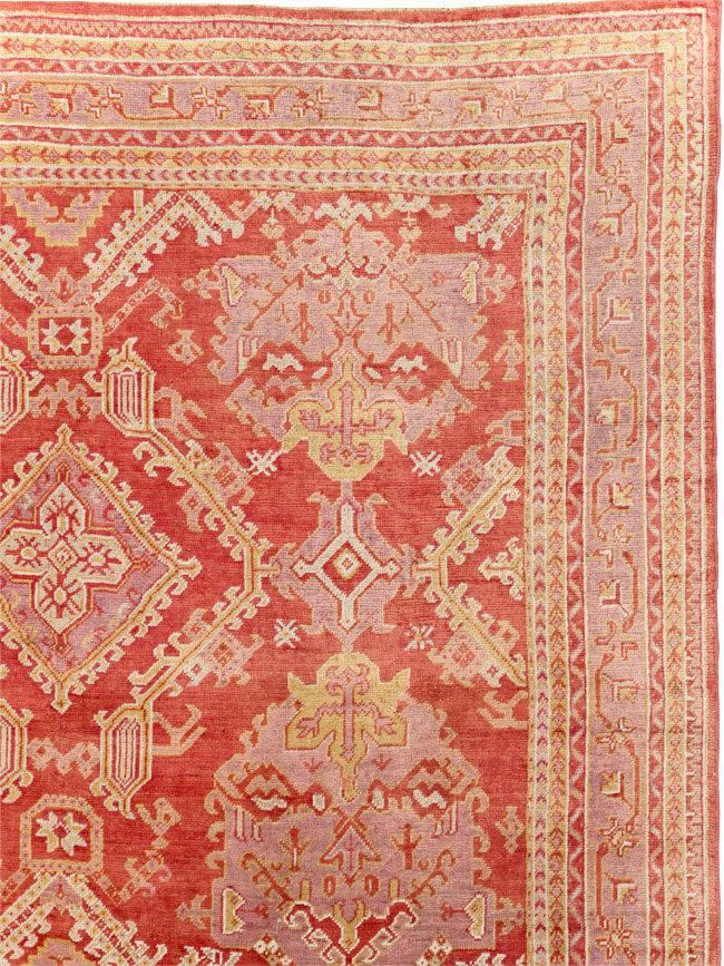 Antique Turkish Oushak Large Carpet, No.31111 - Staging