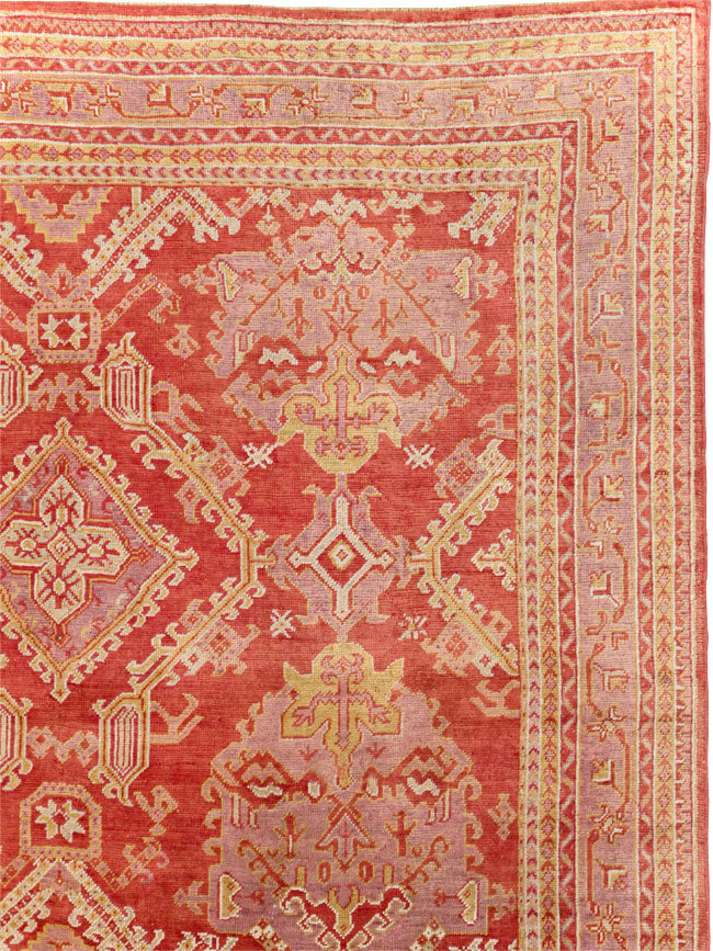 Antique Turkish Oushak Large Carpet, No.31111 - Staging