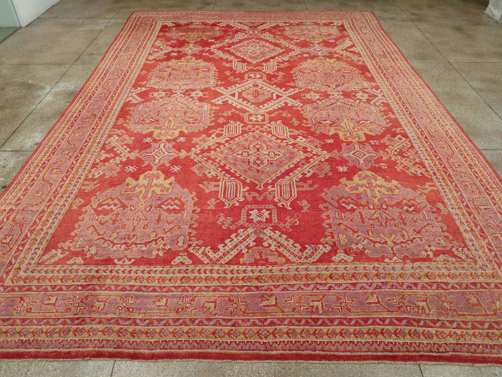 Antique Turkish Oushak Large Carpet, No.31111 - Staging