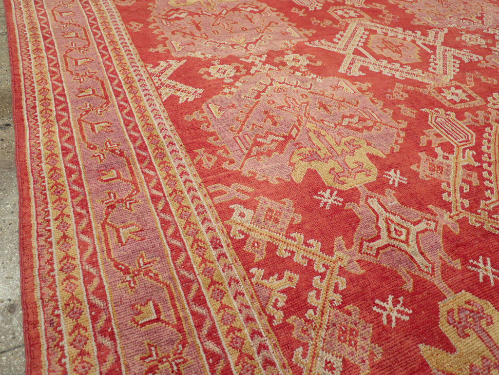 Antique Turkish Oushak Large Carpet, No.31111 - Staging