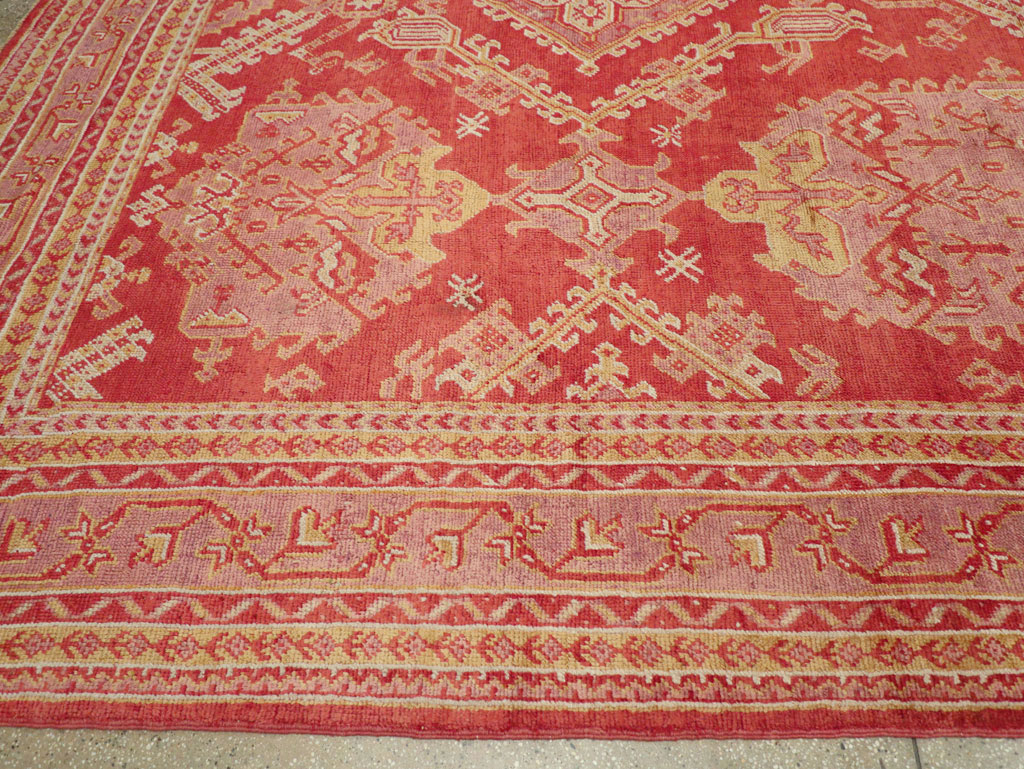 Antique Turkish Oushak Large Carpet, No.31111 - Staging