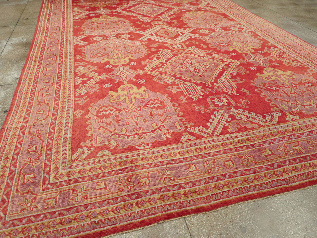 Antique Turkish Oushak Large Carpet, No.31111 - Staging
