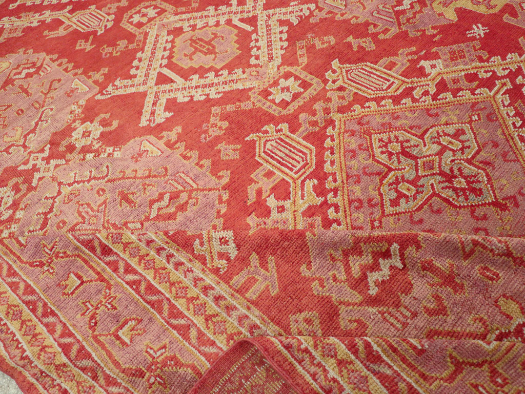 Antique Turkish Oushak Large Carpet, No.31111 - Staging