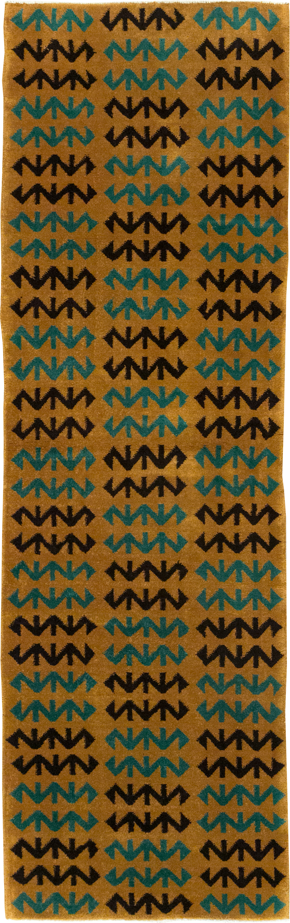 Vintage Turkish Art Deco Style Small Runner, No.31113 - Staging