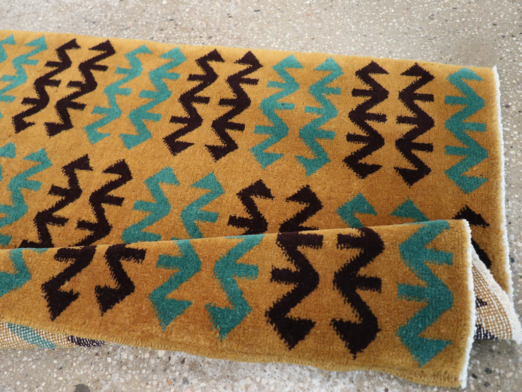 Vintage Turkish Art Deco Style Small Runner, No.31113 - Staging