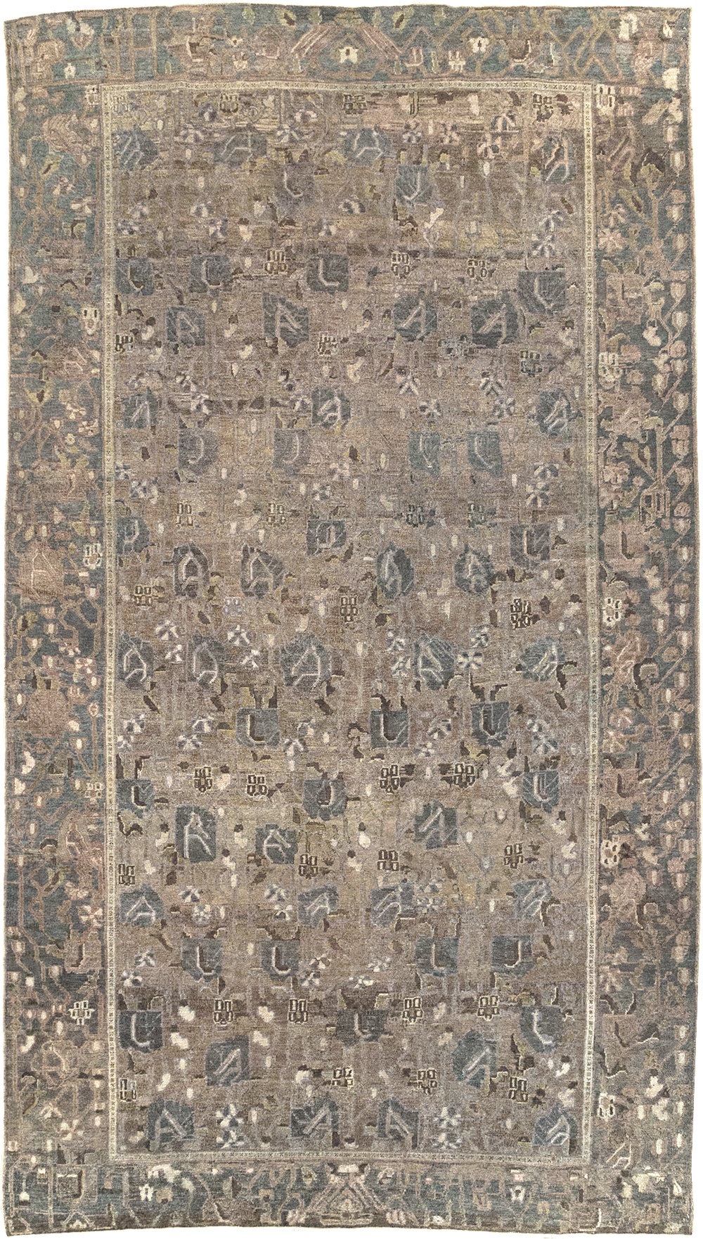 Antique Persian Bakhtiari Gallery Carpet, No.31115 - Staging