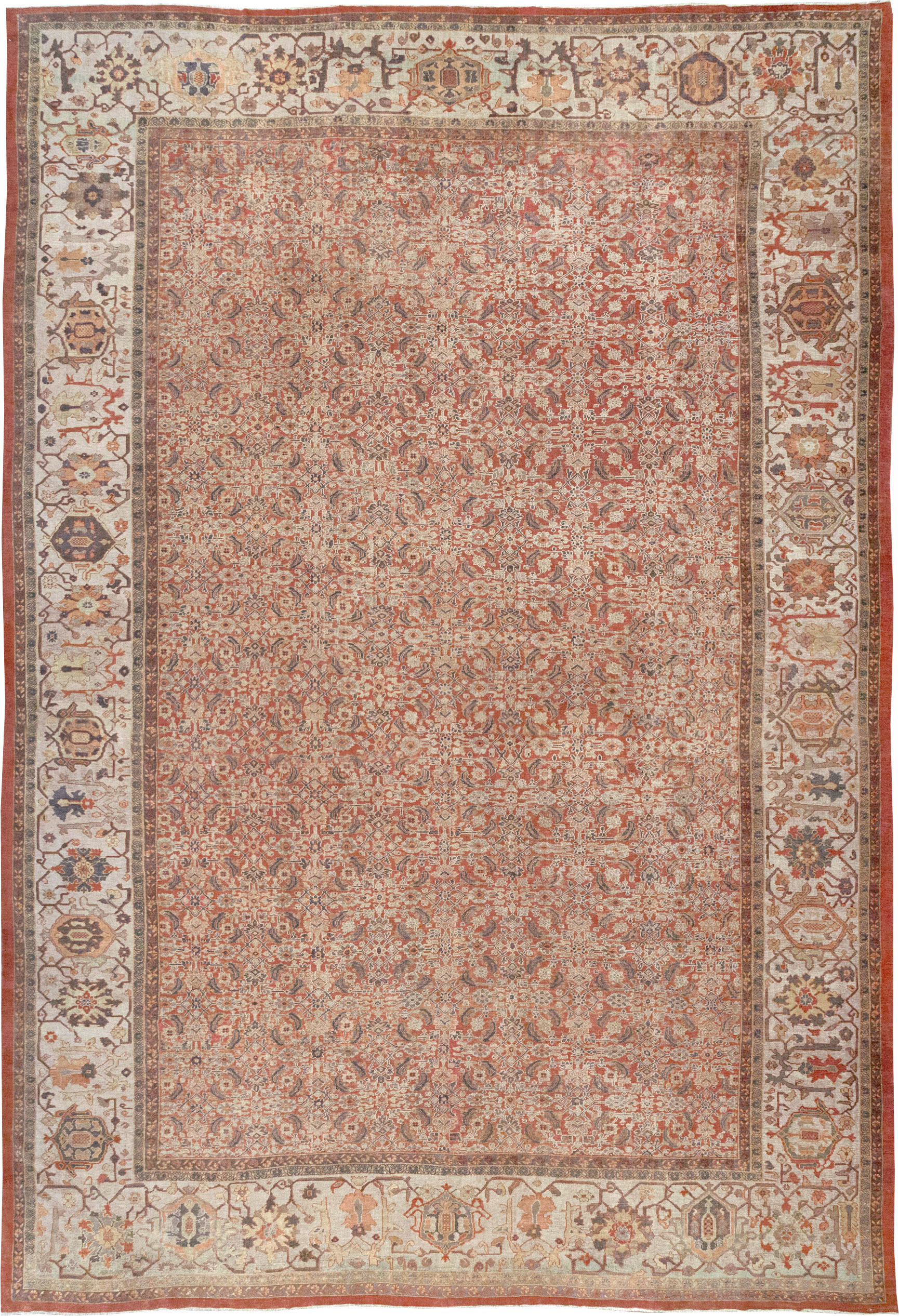 Antique Persian Mahal Oversize Carpet, No.31116 - Staging