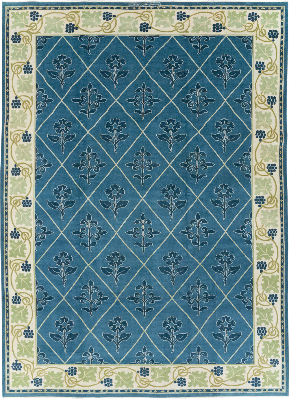 Vintage Persian Kashan Room Size Carpet, No.31119 - Staging