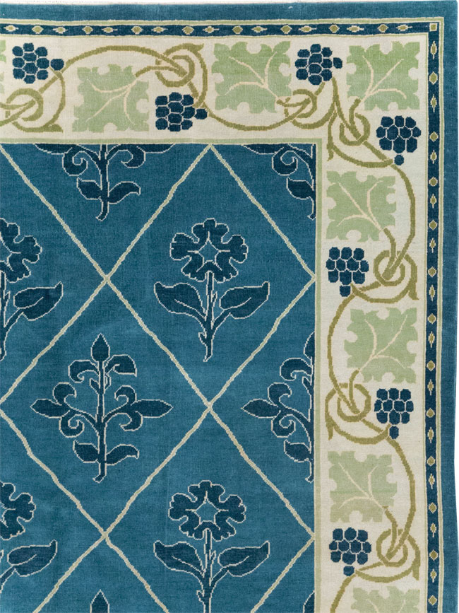 Vintage Persian Kashan Room Size Carpet, No.31119 - Staging