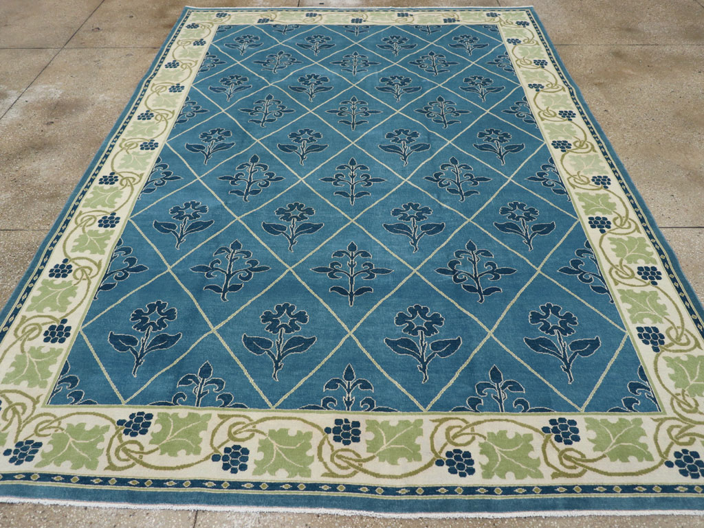 Vintage Persian Kashan Room Size Carpet, No.31119 - Staging