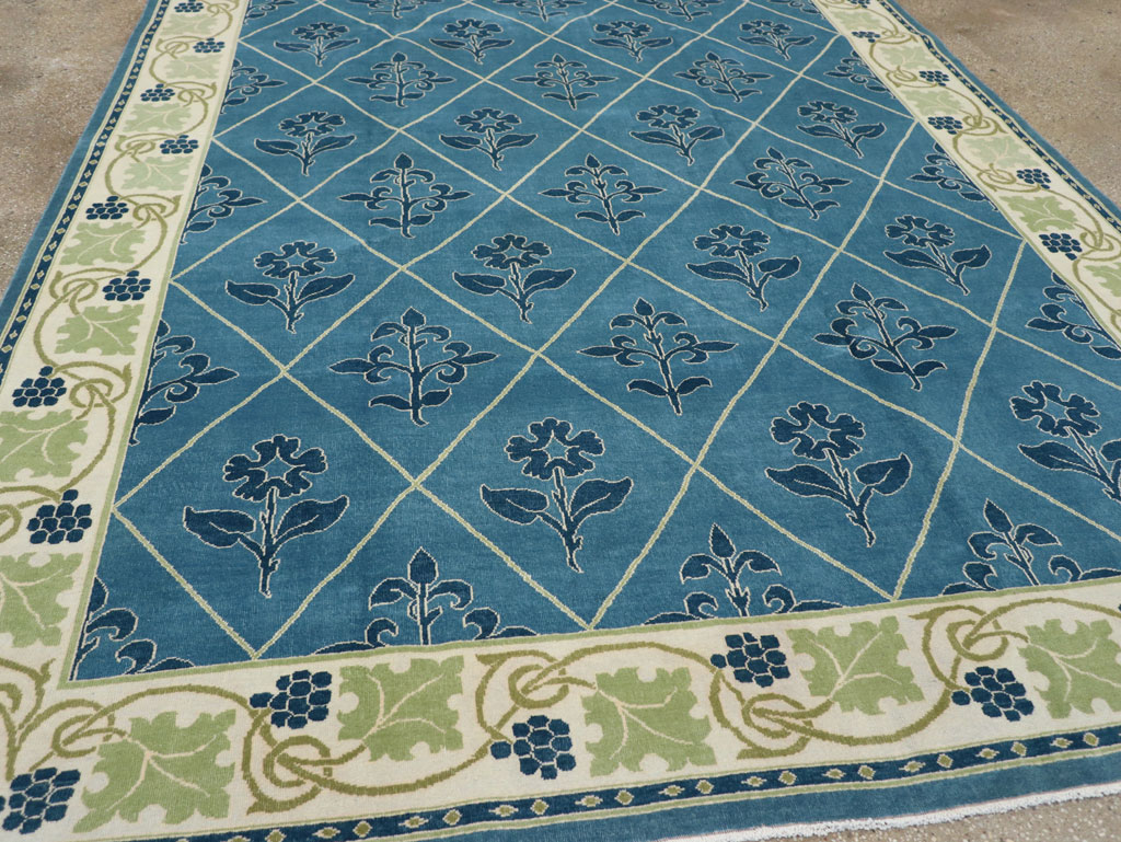 Vintage Persian Kashan Room Size Carpet, No.31119 - Staging