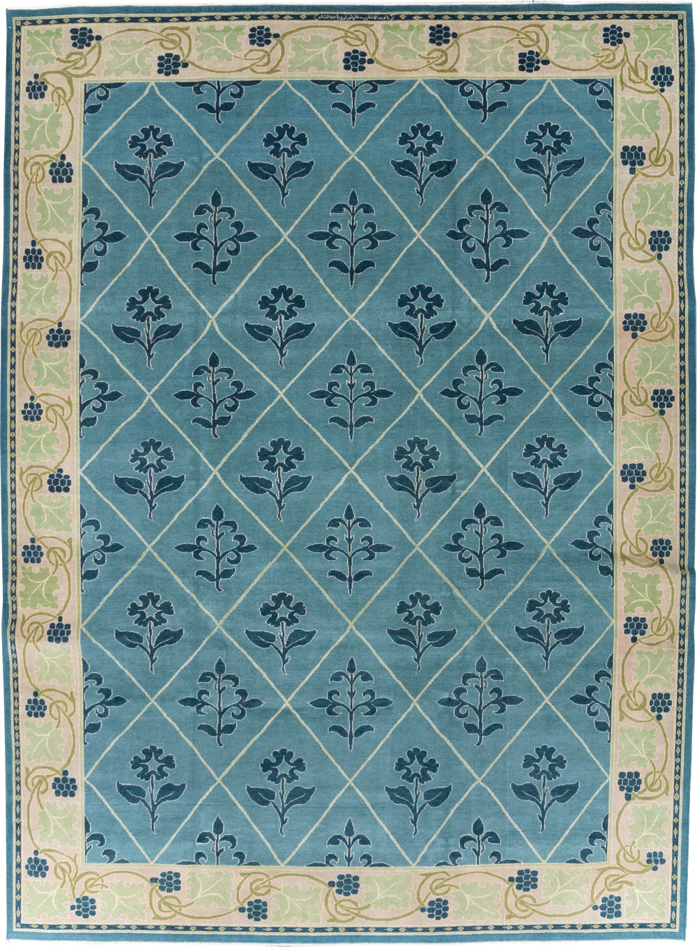 Vintage Persian Kashan Room Size Carpet, No.31120 - Staging