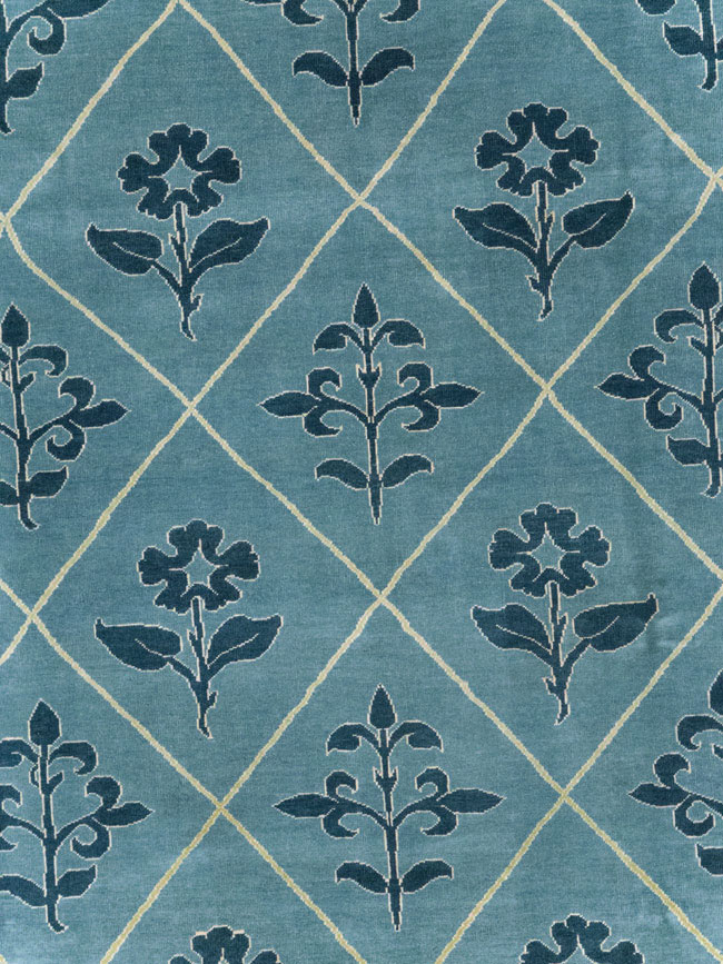 Vintage Persian Kashan Room Size Carpet, No.31120 - Staging