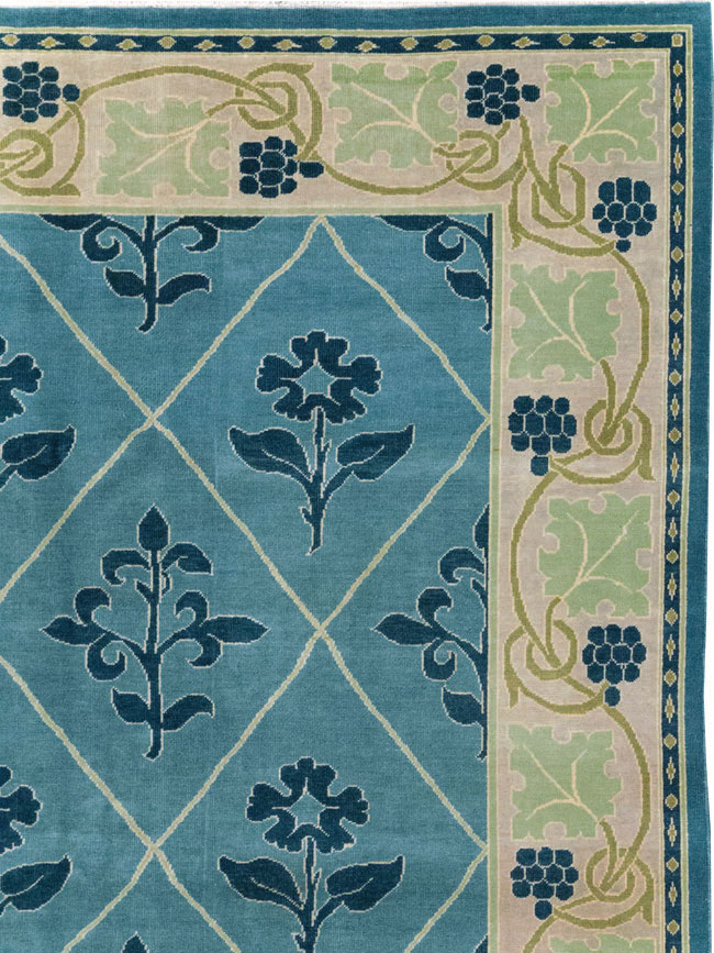 Vintage Persian Kashan Room Size Carpet, No.31120 - Staging