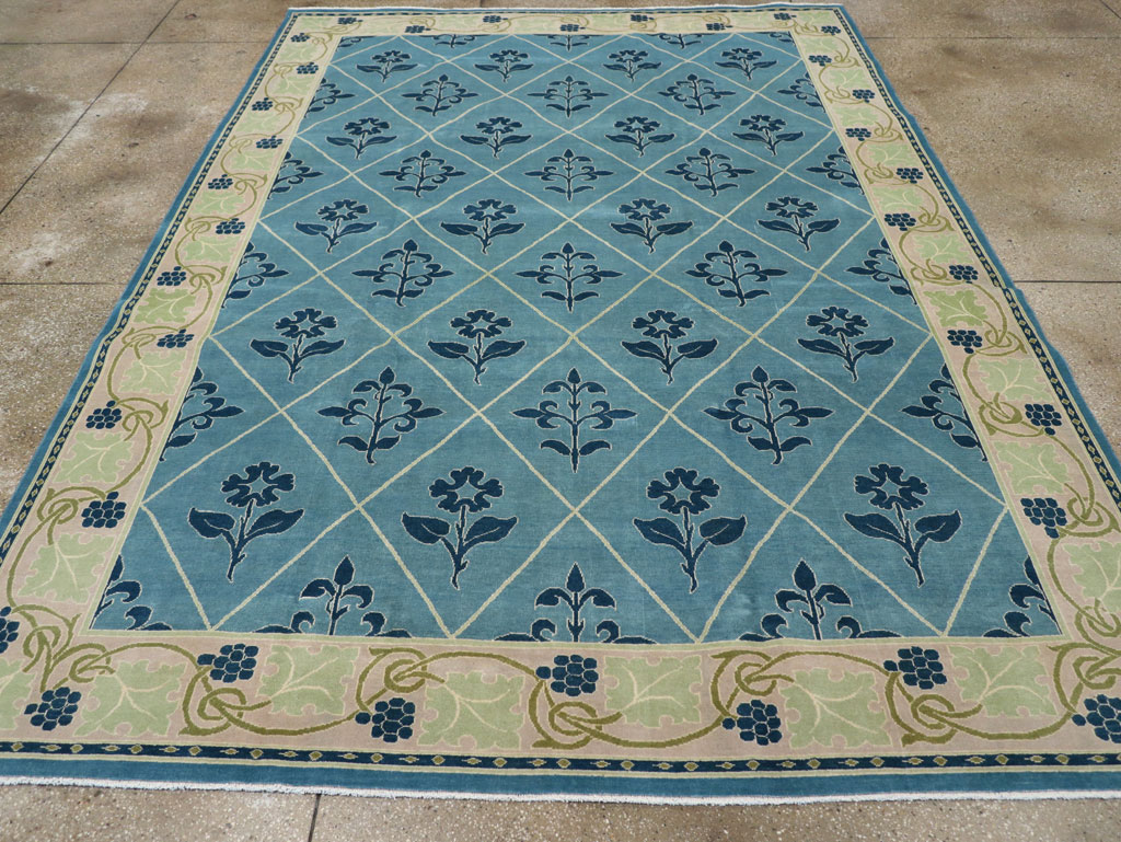 Vintage Persian Kashan Room Size Carpet, No.31120 - Staging