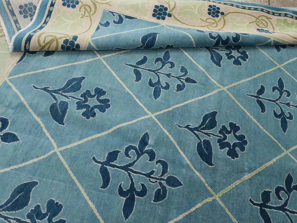 Vintage Persian Kashan Room Size Carpet, No.31120 - Staging