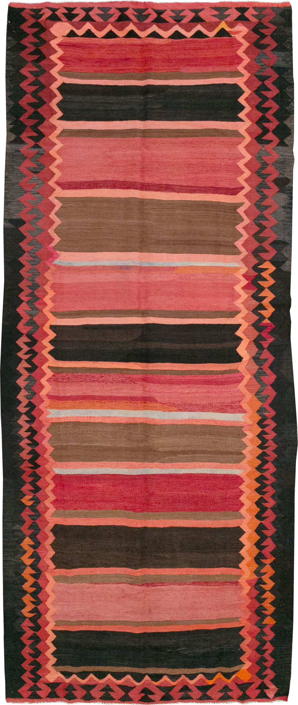 Vintage Persian Flatweave Kilim Gallery Carpet, No.31121 - Staging