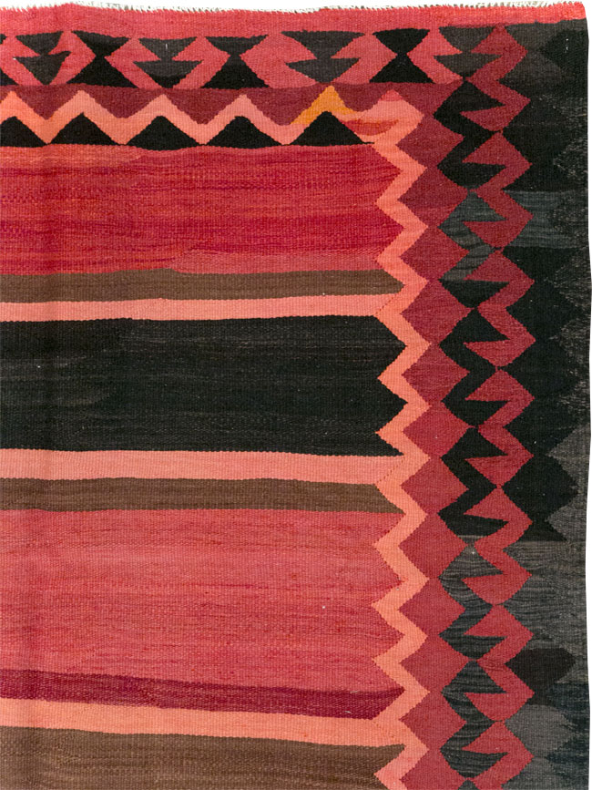 Vintage Persian Flatweave Kilim Gallery Carpet, No.31121 - Staging