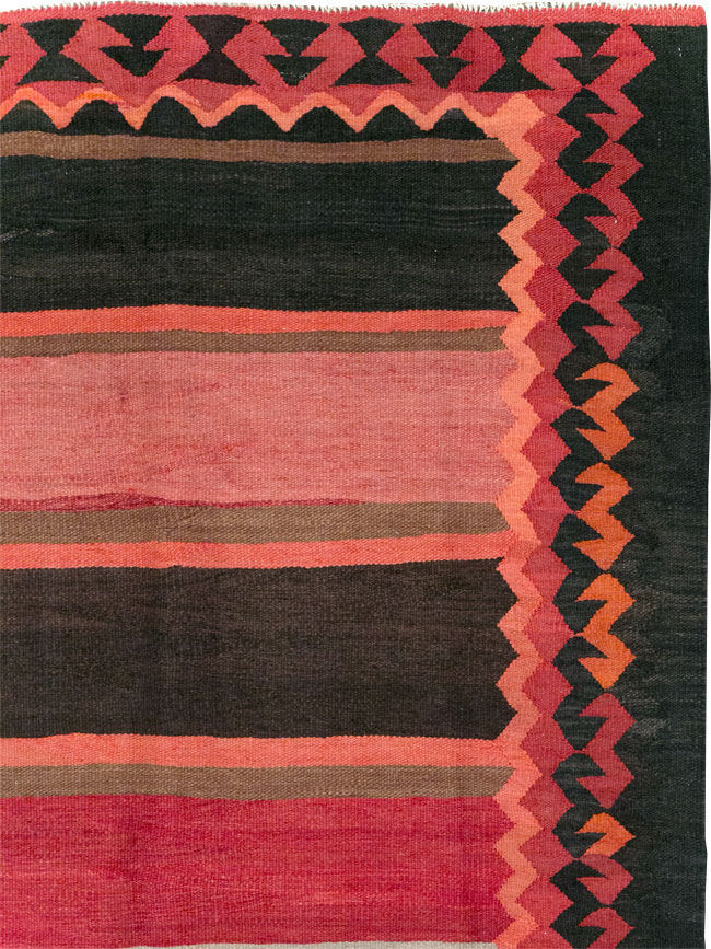 Vintage Persian Flatweave Kilim Gallery Carpet, No.31121 - Staging