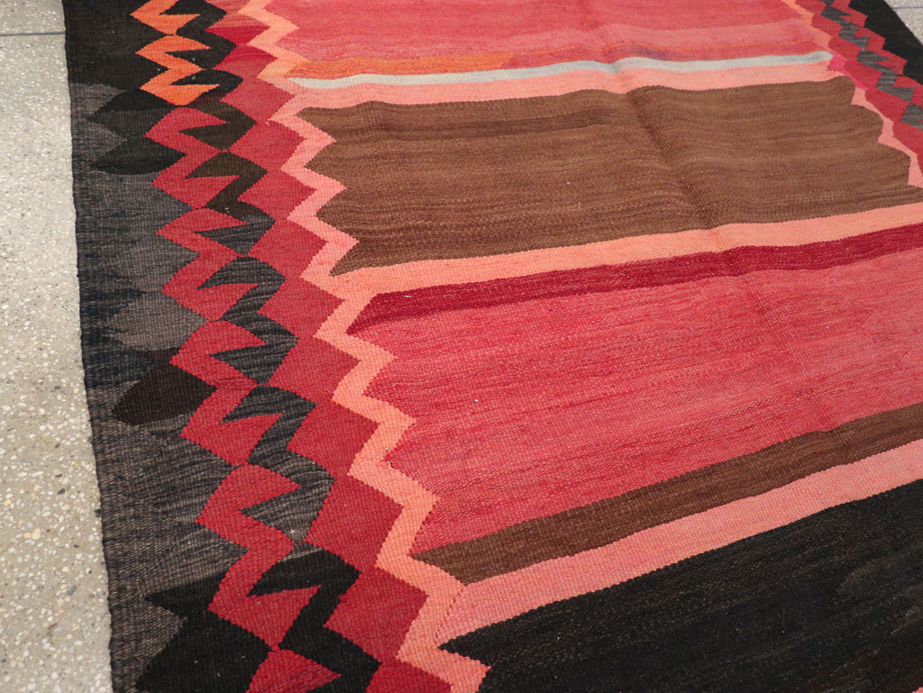 Vintage Persian Flatweave Kilim Gallery Carpet, No.31121 - Staging