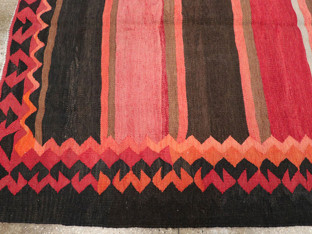 Vintage Persian Flatweave Kilim Gallery Carpet, No.31121 - Staging