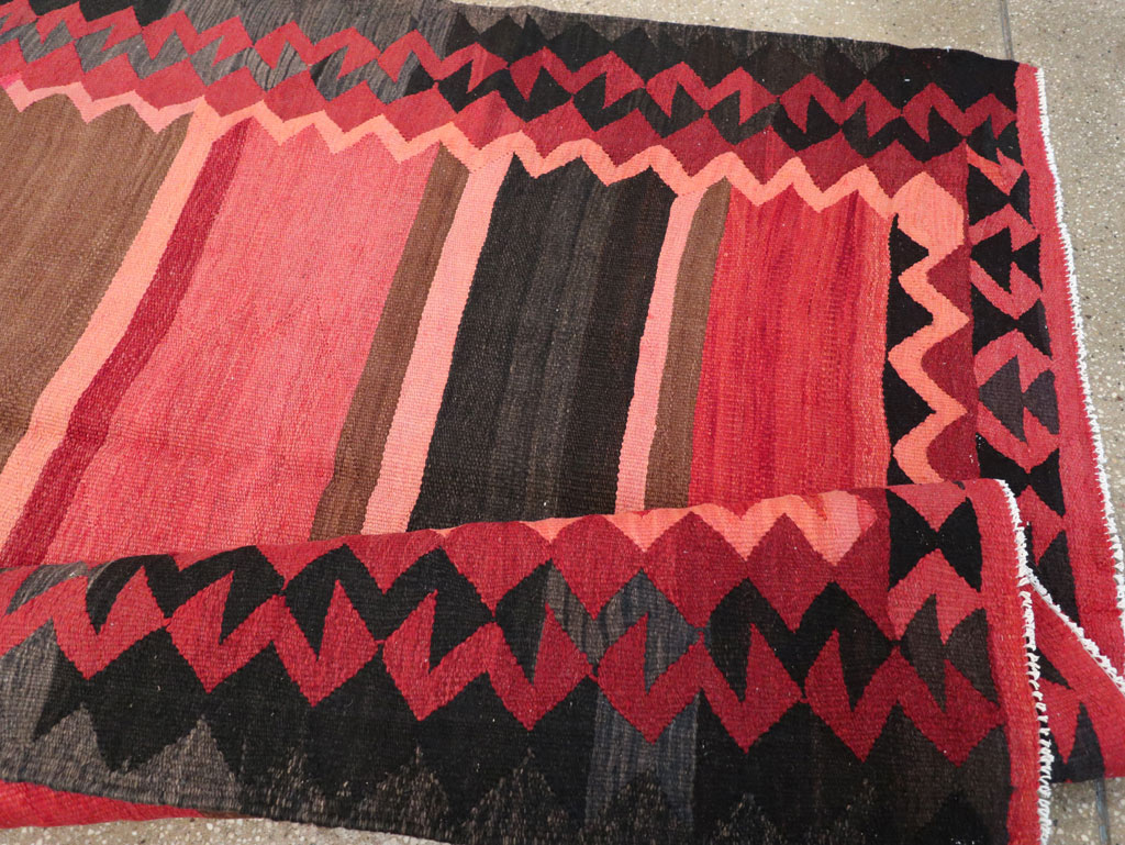 Vintage Persian Flatweave Kilim Gallery Carpet, No.31121 - Staging