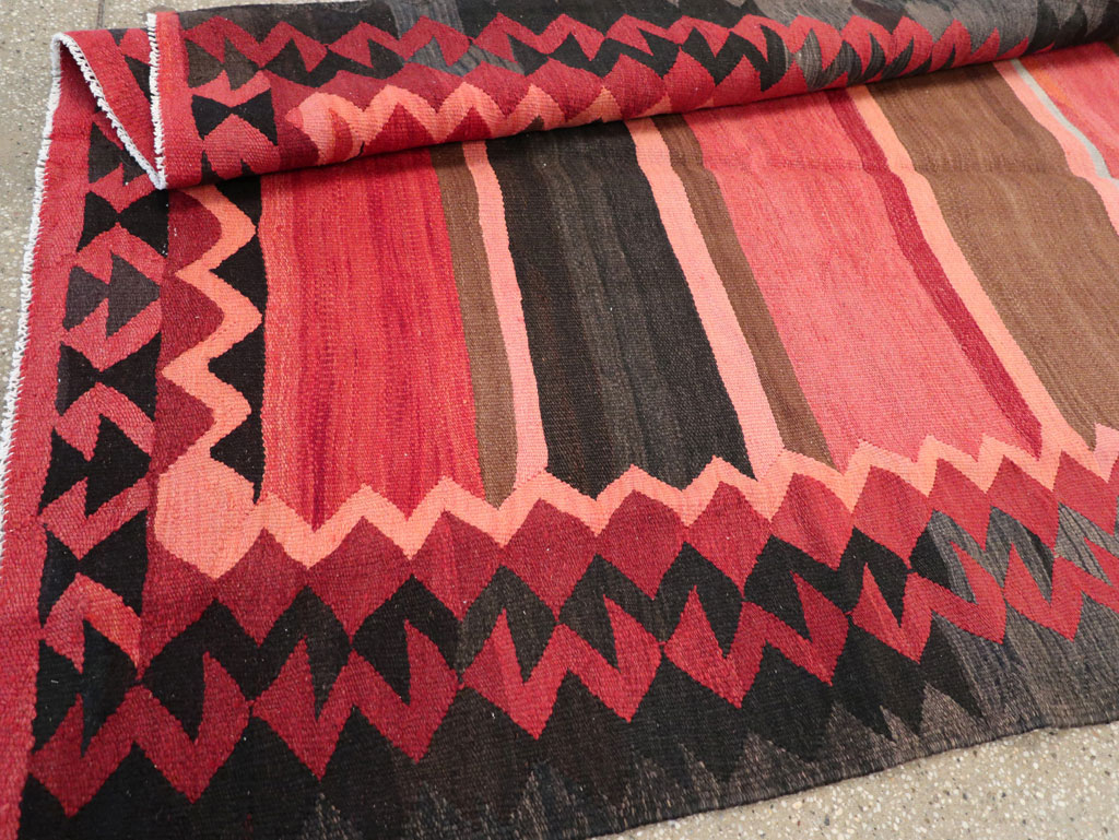 Vintage Persian Flatweave Kilim Gallery Carpet, No.31121 - Staging