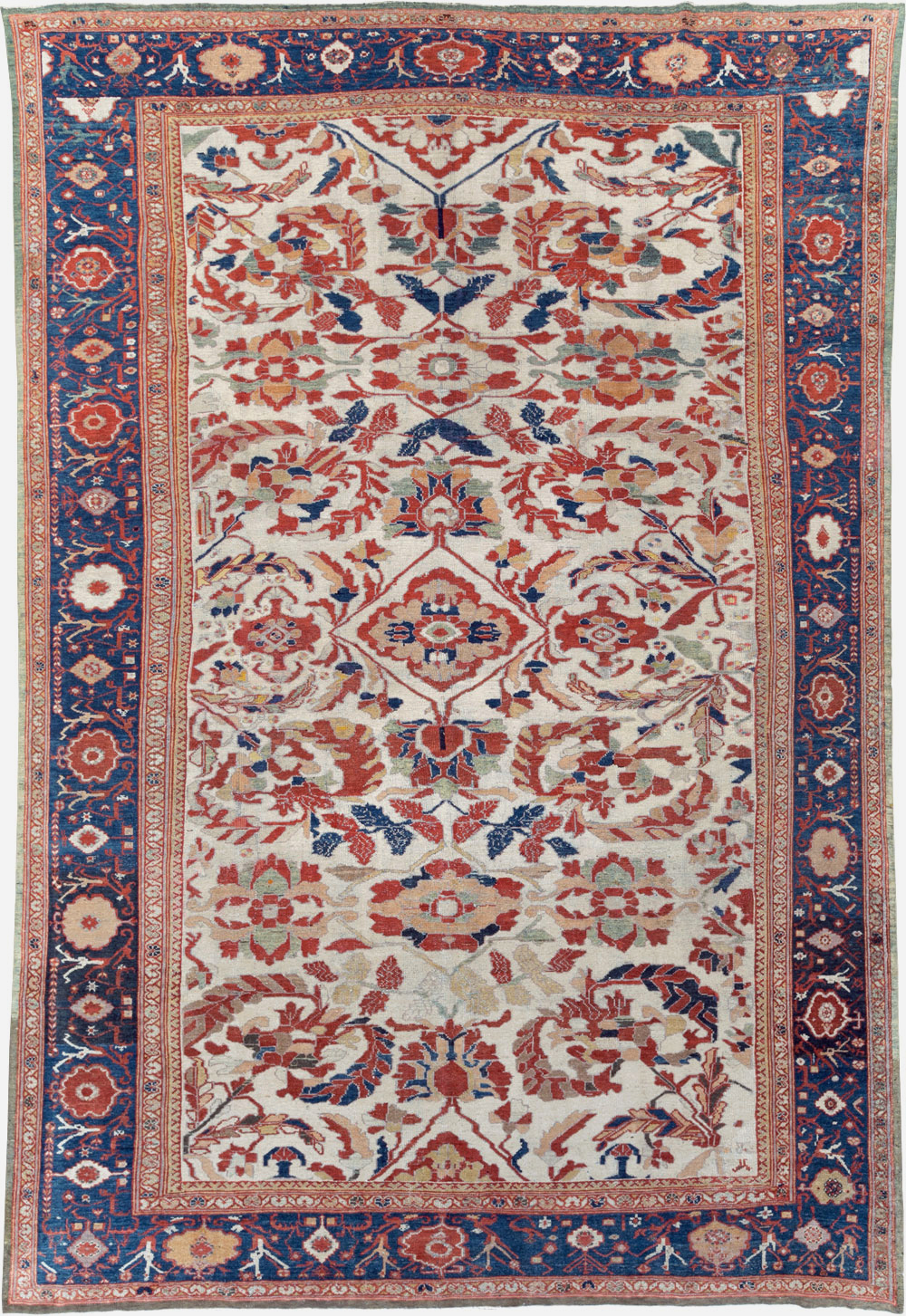 Antique Persian Bakhtiari Large Room Size Carpet, No.31126 - Staging