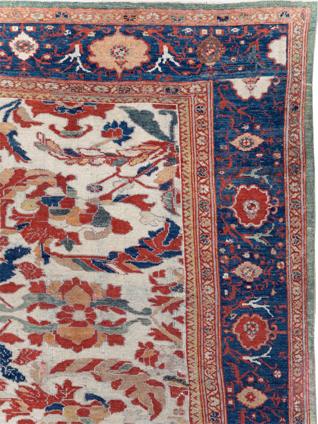 Antique Persian Bakhtiari Large Room Size Carpet, No.31126 - Staging
